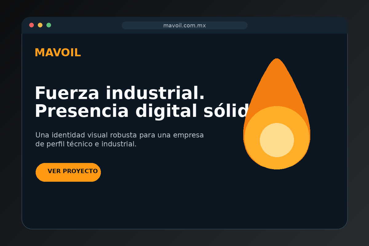 Vista del sitio web desarrollado para Mavoil