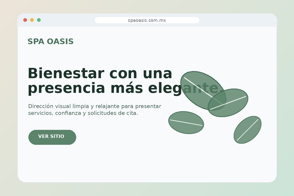 Vista del proyecto web desarrollado para Spa Oasis